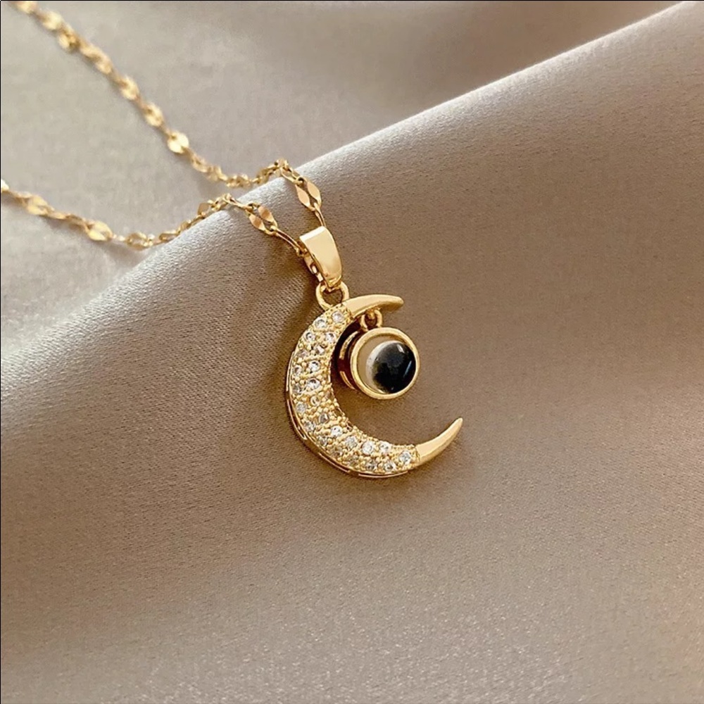 Gold filled Moon Necklace